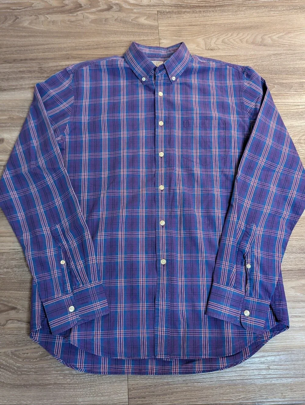 J. Crew Purple Plaid Button-Down Shirt L